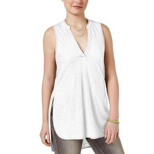 NWT Almost Famous Juniors Sleeveless Utility Tunic Shirt top White L